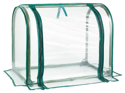 Produktbild von Mini Gewächshaus 70x50x70 cm PVC Pflanzenzelt transparent mit Reißverschluss für Kräuter Stecklinge Balkon Garten Anzucht