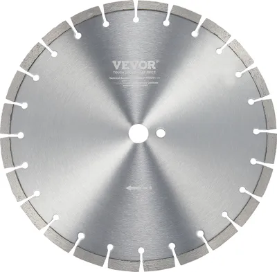 Immagine prodotto di Lama da taglio diamantata VEVOR, lama da taglio per calcestruzzo da 14 pollici/350 mm, bagnata o asciutta, lama segmentale diamantata da 0,47 pollici/12 mm con denti piatti, diametro del foro centrale universale 1 pollice/25,4 mm