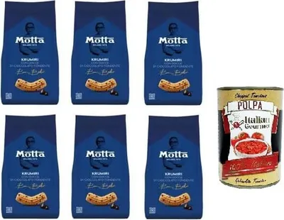 Produktbild von Motta KRUMIRI Con Gocce di Cioccolato Fondente KRUMIRI mit dunklen Schokoladenstückchen 6x 290gr + Italian Gourmet polpa 400g
