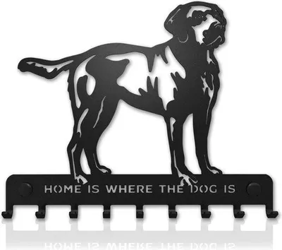 Produktbild von Hundelecker Labrador Retriever Schlüsselanhänger Klein, Wandhalter für Halsband, Hundehaken, Wandhalter für Halsband, Metalldeko Schwarz, Schlüsselbrett, Wandhalter