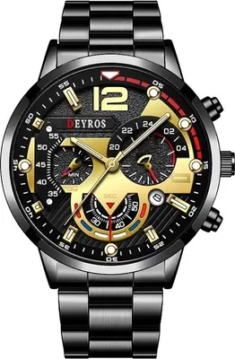 Image de Montre DE-25937 Noir/Doré pour Homme - Élégance KP25937