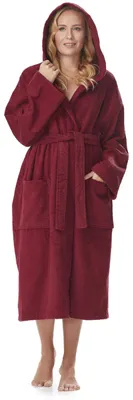 Productafbeelding van Arus badjas Astra voor dames, kleur: bordeaux, maat: M