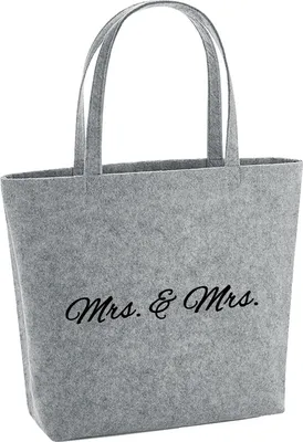 Produktbild von Huuraa Filzshopper Mrs. & Mrs. Schriftzug 22 Liter Grey Melange Filztasche Geschenkidee