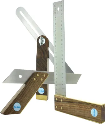 Produktbild von hedue® Tischler-Set – 3-teiliges Set mit Tischlerwinkel, Schmiege und Gehrmaß