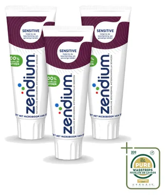 Productafbeelding van 3 x Zendium Sensitive tandpasta met natuurlijke enzymen - 75 ml - Voordeelverpakking - 3 stuks