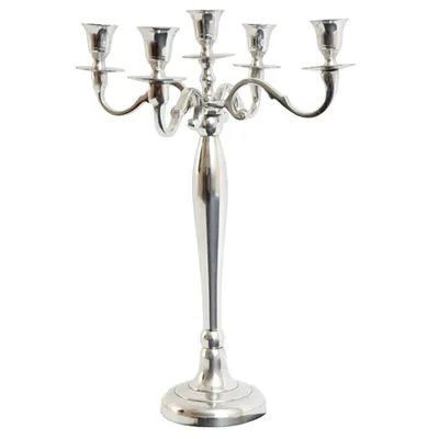 Produktbild von Shine Kerzenhalter Classic poliertes Aluminium, 5-armig Höhe 40,5 cm