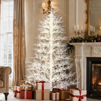 Produktbild von 1,8 m Weißer Künstlicher Weihnachtsbaum, mit LED Beleuchtung , MIT 550 PE-Spitzen, inkl. Fernbedienung