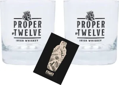 Produktbild von Proper No. Twelve Irish Whiskey Gläser – 2er-Set - nicht geeicht, 0,25l Füllmenge | Original Tumbler für Whiskey-Liebhaber
