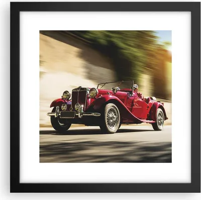 Produktbild von Gerahmtes Poster - Schwarzer Rahmen - Mg Rot Auto - 30x30 cm - Wand Bild - Wanddeko - Wandbilder - Kunstposter - Wandposter - Bilderrahmen - Bilder - Kunstdruck - Wandbild - P2BAC30x30-4364
