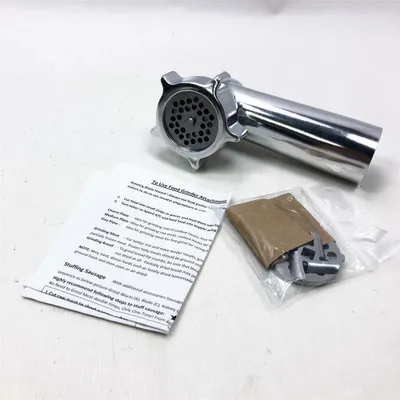 Produktbild von COFUN Fleischwolf Aufsatz für Kitchenaid Zubehör, als Kitchen Aid Zubehör mit 4 Mahlscheibe 3 Wurstfüllhörner 1 Burgerpresse für Kitchen Aid, Aluminiumlegierung Fleischwolf-Aufsatz