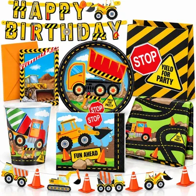 Produktbild von Partyset Baustellen Geburtstag Deko Bagger Kindergeburtstag