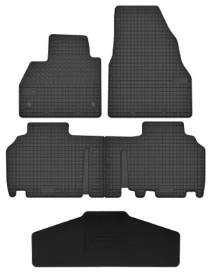 Image de Tapis de sol en caoutchouc + tunnel pour Renault Kangoo II 2008-2021 (break) – 5 pièces, noirs, sur mesure