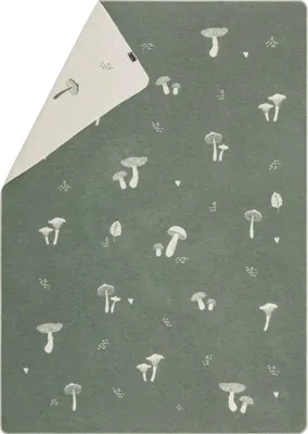 Produktbild von Flanelldecke Pilze Farbe Waldgrün 140x200cm von David Fussenegger