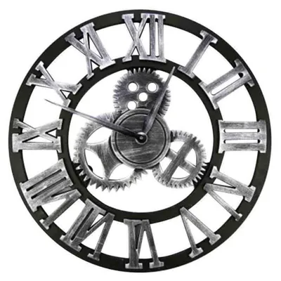 Obrázek produktu pro Velké vintage nástěnné hodiny s římskými číslicemi a tichým mechanismem