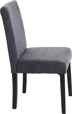 Image de lot de 6 chaises de salle à manger Chaise de cuisine Littau ~ textile, gris anthracite, pieds foncés