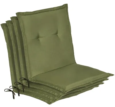 Produktbild von Beautissu 4er Set Niedriglehner Auflage Loft NL, 100x50x6cm, Olivegrün