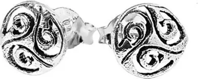Produktbild von Paar 925 Sterling Silber Keltische Gothic Ohrstecker Triskele Nuada 7175