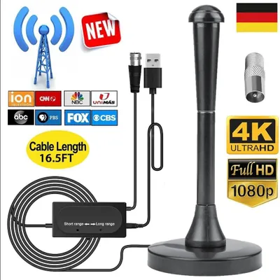 Produktbild von Digital TV DVB-T2 Antenne mit Verstärker HD 4K 1080P TV Zimmerantenne VHF/UHF