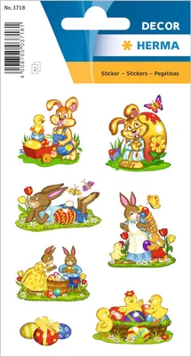 Produktbild von HERMA 3718, Papier, Mehrfarbig, Permanent, Junge/Mädchen, Ostern, 14 Stück(e)