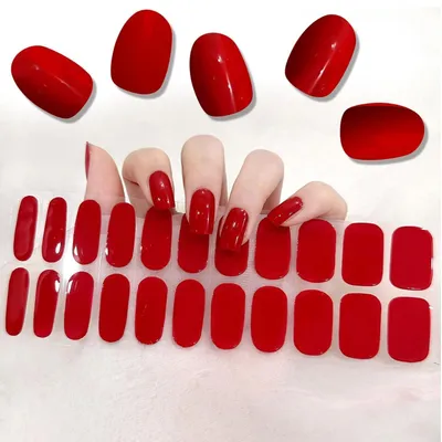 Produktbild von Nagelfolien Rot 22 Stück Selbstklebend UV Gel Nail Stickers Gellack Wraps