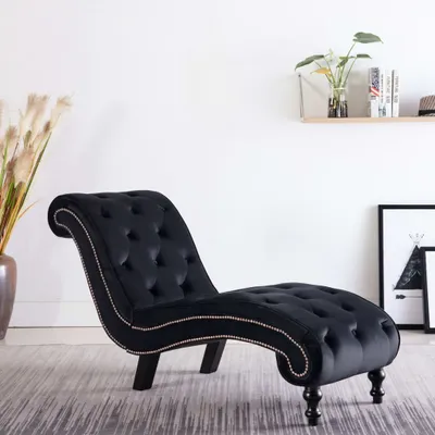 Image de Maison Exclusive - Chaise longue Noir Velours