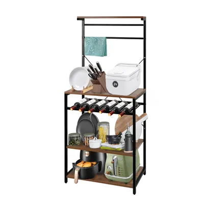Produktbild von Küchenregal Standregal Mikrowellenhalter Bäcker Regal Haushaltsregal 142x59x38 cm