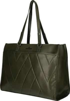 Produktbild von Große Damen Tasche Schultertasche Bag Leder Optik Handtasche Olive