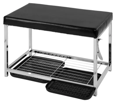 Produktbild von Wenko Schuhbank mit 2x Schuh Abtropfschale 70 cm Sitzbank Schuhablage Schuhregal