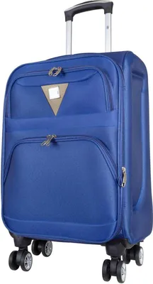 Produktbild von Nylon Reisekoffer Trolley Menorca Blau Gr. M mit 4 Rollen und Dehnfalte