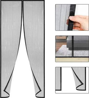 Obrázek produktu pro SWANEW 120 X 240cm Magnetická zástěna proti hmyzu Zástěna proti hmyzu Záclona proti komárům Samouzavírací bez vrtání