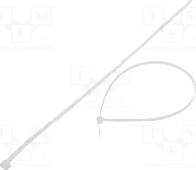 Productafbeelding van 100 kabelbinders: breedte 4,8 mm, lengte 370 mm, naturel. FIX-S-4.8X370T/N kabelbinder, 333N