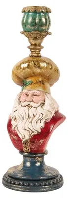 Immagine prodotto di Candeliere natalizio "Santa" da 25 cm - Oro - Resina