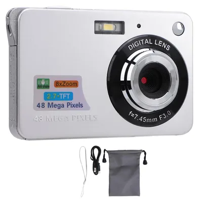 Image de Appareil photo numérique 48 MP, 4K, zoom 16x, 20 filtres, écran 2,8 pouces, stabilisateur d'image, rechargeable, portable, compact, pour enfants, étudiants, V