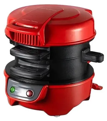 Obrázek produktu pro Snídaňový stroj na hamburgery, přizpůsobitelné pokrmy, snadné čištění, červený, EU