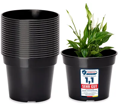Image de Pot de fleurs Garronda GD-0025 (lot de 20 - noir, ⌀ 19 cm, H = 15 cm)