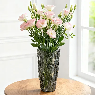 Productafbeelding van Glazen bloemenvaas, handgemaakt, 24 cm, voor in huis