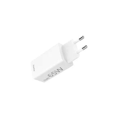Produktbild von Schnellladegerät HAMA, Gan, 220V, 65W, 1x USB-C PD, 1x USB-A QC, Weiß