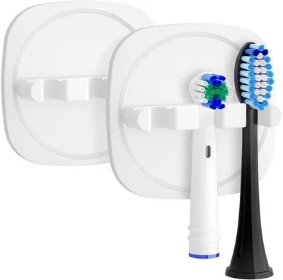 Immagine prodotto di Supporti per spazzolini elettrici, 2 pezzi, supporti da bagno con nastro adesivo resistente, per spazzolini elettrici, bianco