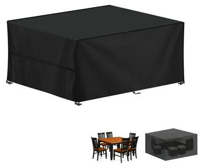 Image de Housse de protection pour mobilier de jardin, tissu Oxford 420D, imperméable et coupe-vent (170x140x75 cm)