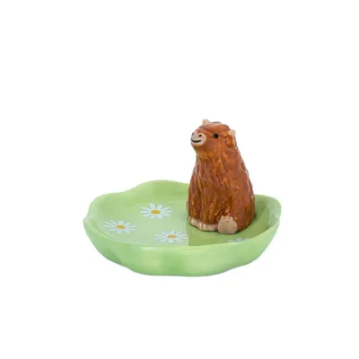 Produktbild von Sass & Belle Schmuckablage Highland Cow Keramik Rind Schmucktellerchen ca. Ø 10 x 6 cm