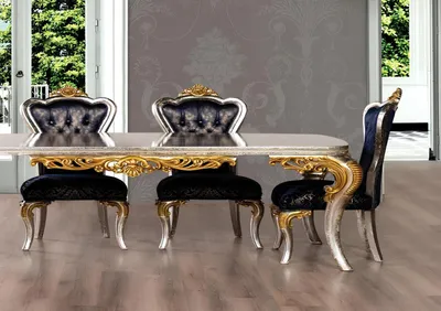 Produktbild von Esszimmerstuhl 1x Stuhl Holz Luxus Esszimmer Ess Stil Barock rokoko Stühle Neu