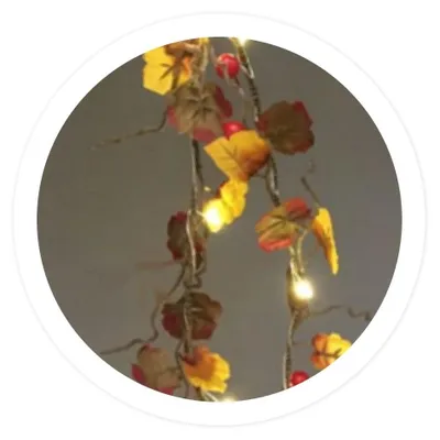 LED-Lichterkette 1,5 m, Ahornblätter & Eicheln, batteriebetrieben