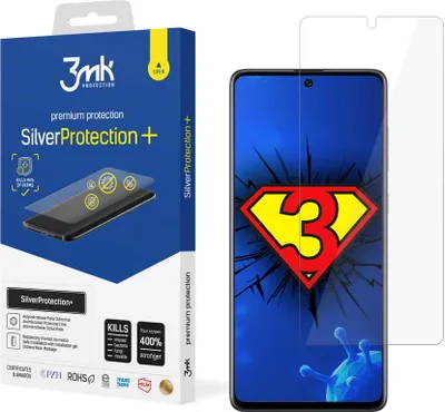 Produktbild von 3mk Display Antimikrobielle Schutzfolie SilverProtection+ für Samsung Galaxy A71 4G 0,21mm Self-Heal