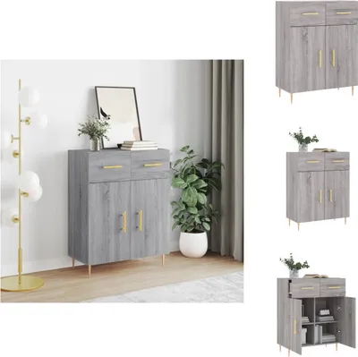 Productafbeelding van vidaXL Dressoir, grijs Sonoma, 69,5 x 34 x 90 cm, houtvezel - Dressoirs