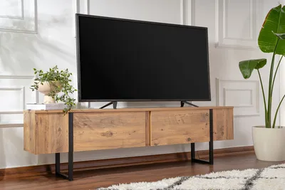 Produktbild von Skye Decor, Serenity - Atlantic Pine, Black, TV-Ständer, Atlantische Kiefer, 100% MELAMINBESCHICHTETE SPANNPLATTE, 180 x 30 x 50 cm