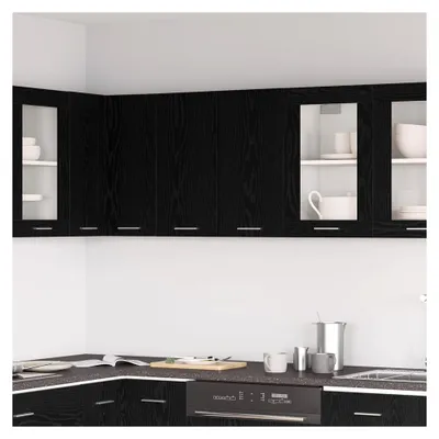 Produktbild von Schwarzer Eichenhängeschrank 60x31x60 cm aus Holzwerkstoff