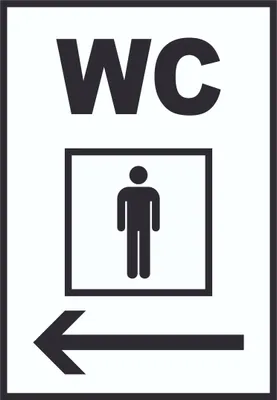 Produktbild von WC Herren links Schild A3 (297x420mm)