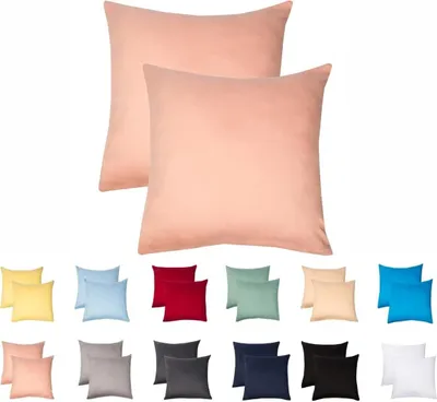 Produktbild von Jersey Kissenbezug 2er Set 50x50 cm 100% Baumwolle Rosa