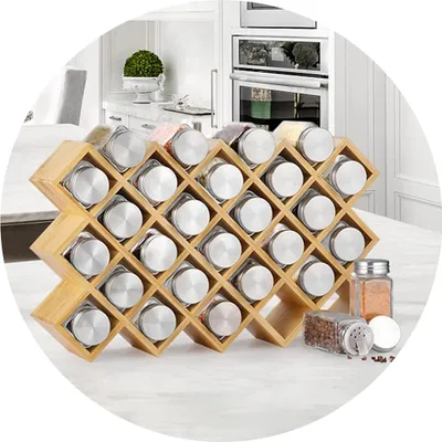 Produktbild von Kräuterregal Edelstahl 304, 27 Gläser, Aufhängbar, Küche