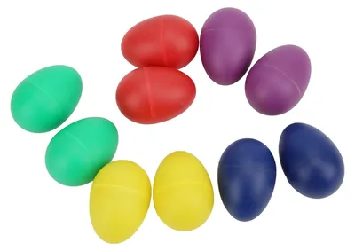 Image de 10 mini instruments de musique en forme d'œufs, colorés, en plastique, à secouer, jouets à percussion